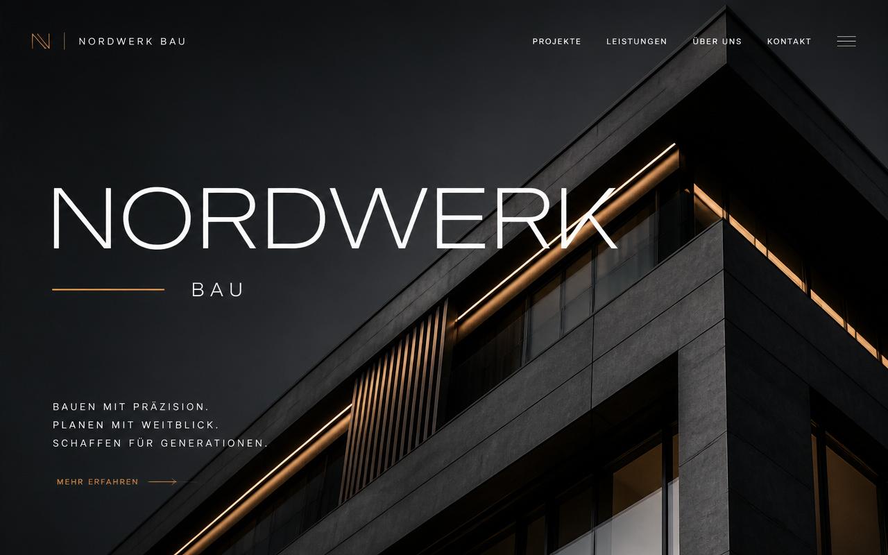 Nordwerk Bau — Website-Cover