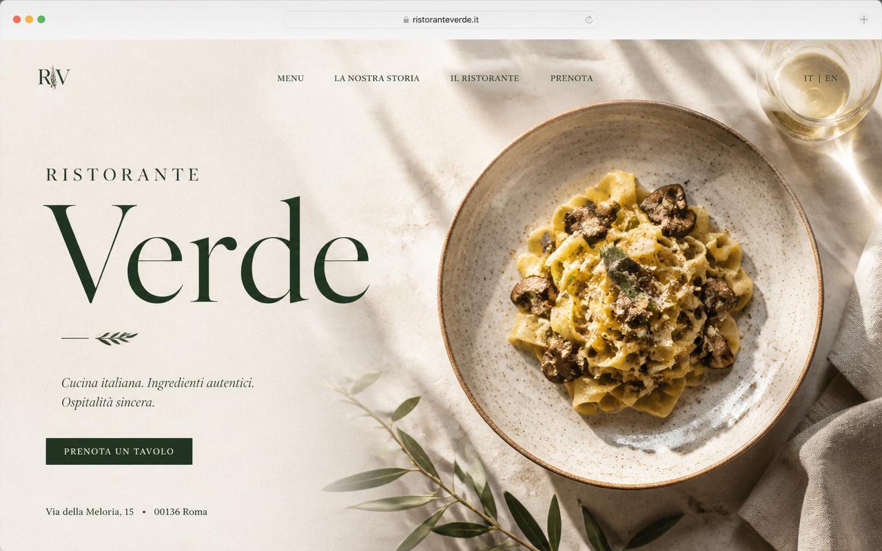 Ristorante Verde — Website-Cover